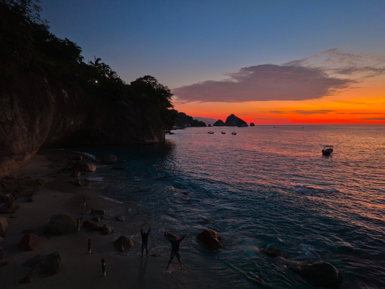 Peaceful sunset over Mismaloya Beach in Puerto Vallarta