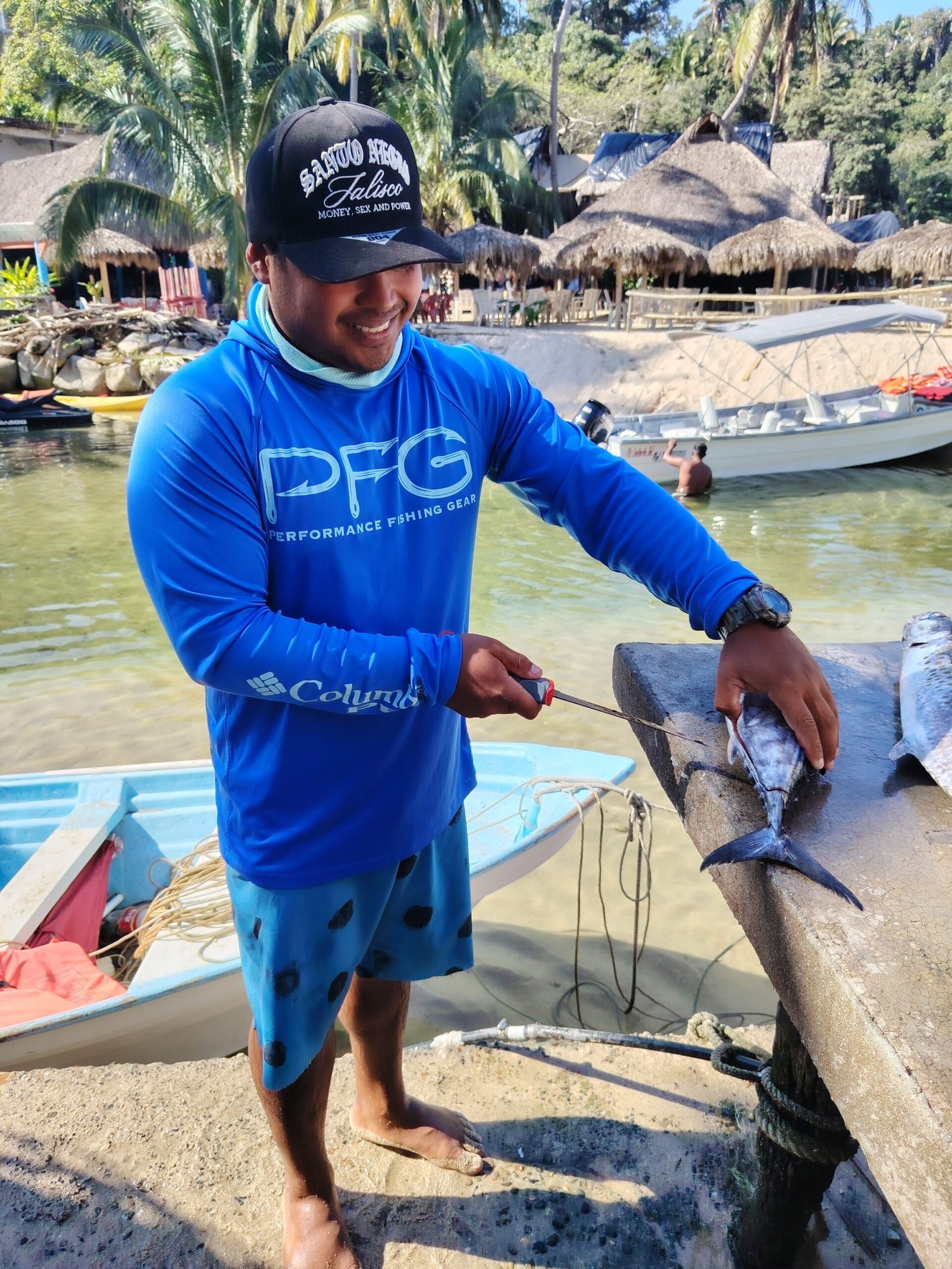 Local fishermen and community life at Mismaloya Beach