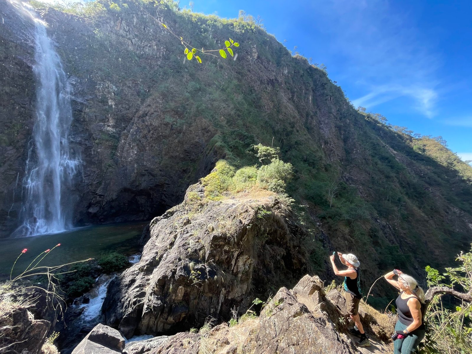 Waterfall and natural swimming hole in the Mismaloya jungle